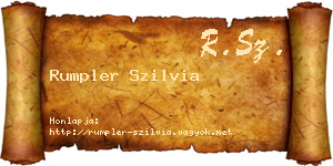 Rumpler Szilvia névjegykártya